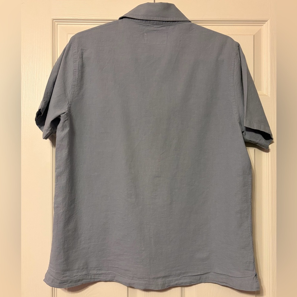 Folk Kota Men's Linen Blend Camp Shirt Embroidered - Picture 2 of 5